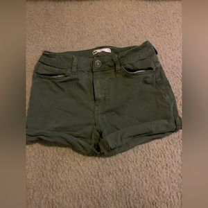 Navy green, woman’s jean shorts